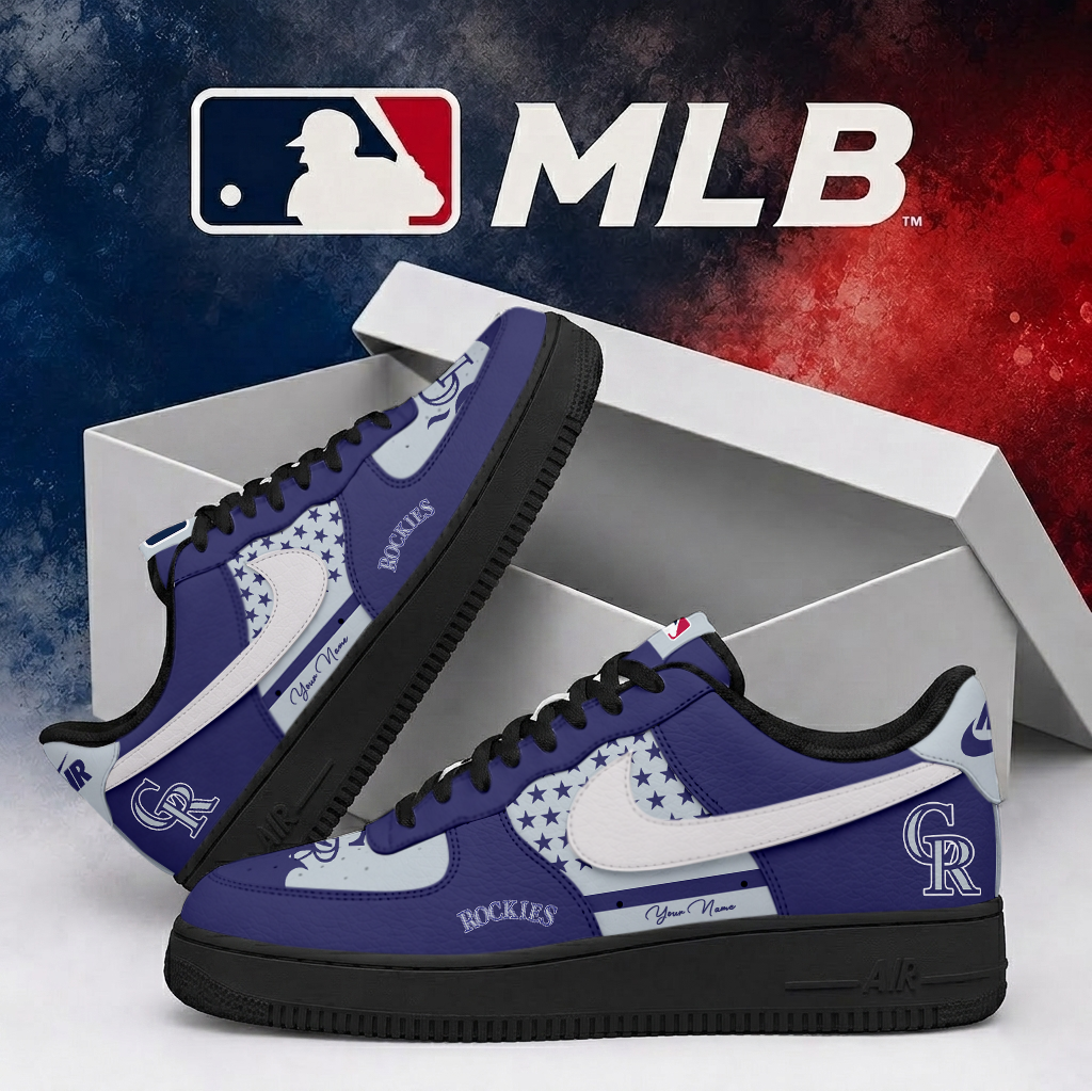 LIMITED EDITION - NEW CUSTOMIZED MLB30 COR COLORADO ROCKIES AF1 SHOES