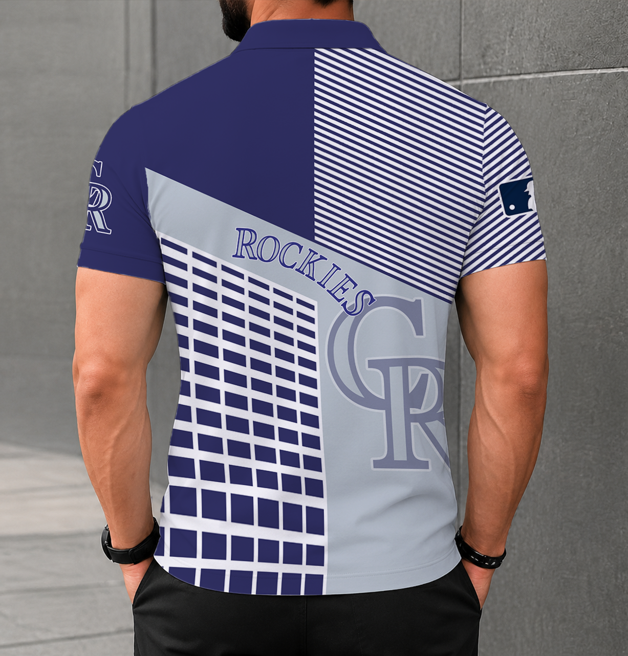 LIMITED EDITION - NEW CUSTOMIZED MLB30 COR COLORADO ROCKIES POLO SHIRT