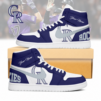 LIMITED EDITION - NEW CUSTOMIZED MLB30 COR COLORADO ROCKIES AIR JORDAN SNEAKERS