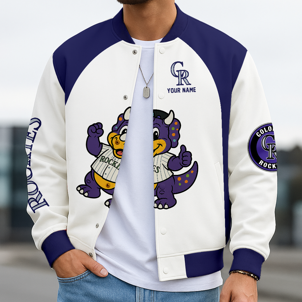 LIMITED EDITION - NEW CUSTOMIZED MLB30 COR COLORADO ROCKIES BASEBALL JACKET, SATIN VARSITY JACKET