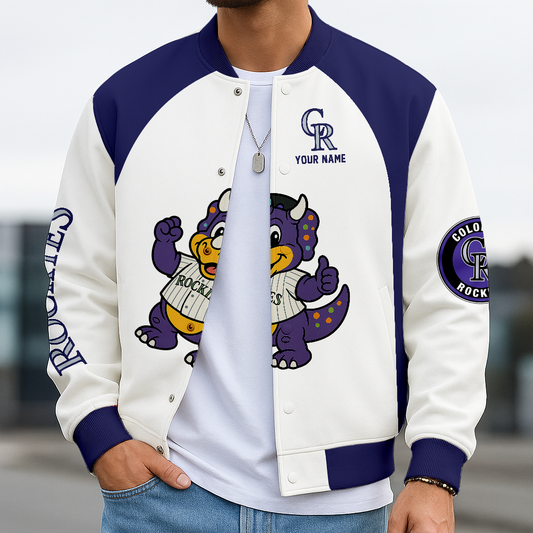 LIMITED EDITION - NEW CUSTOMIZED MLB30 COR COLORADO ROCKIES BASEBALL JACKET, SATIN VARSITY JACKET