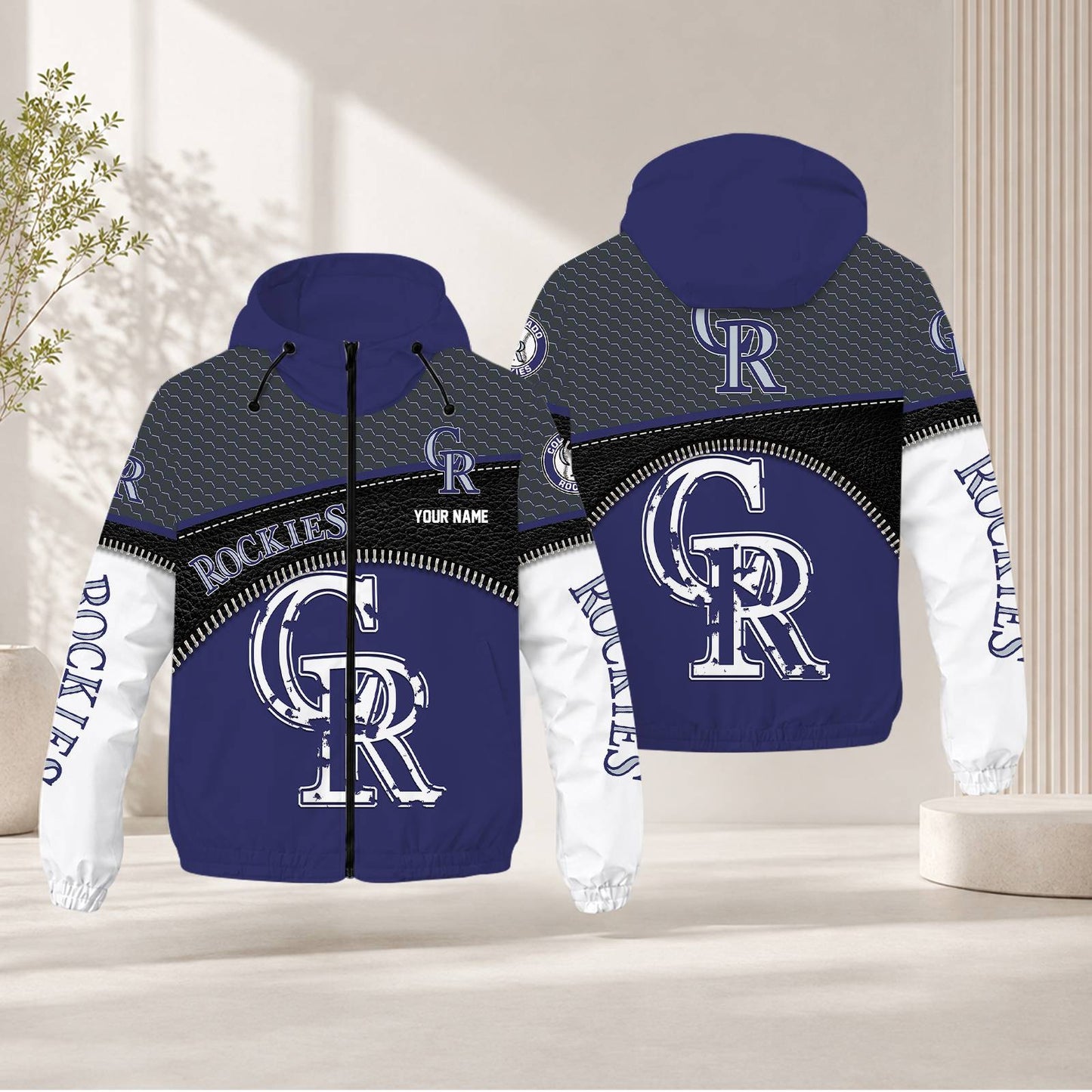 LIMITED EDITION - NEW CUSTOMIZED MLB30 COR COLORADO ROCKIES WINDBREAKER JACKET