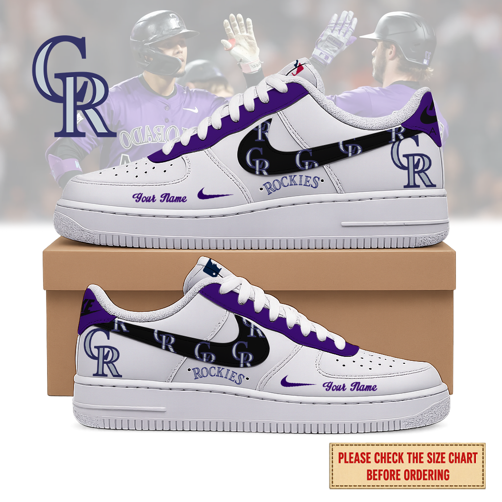 LIMITED EDITION - NEW CUSTOMIZED MLB30 COR COLORADO ROCKIES AF1 SHOES