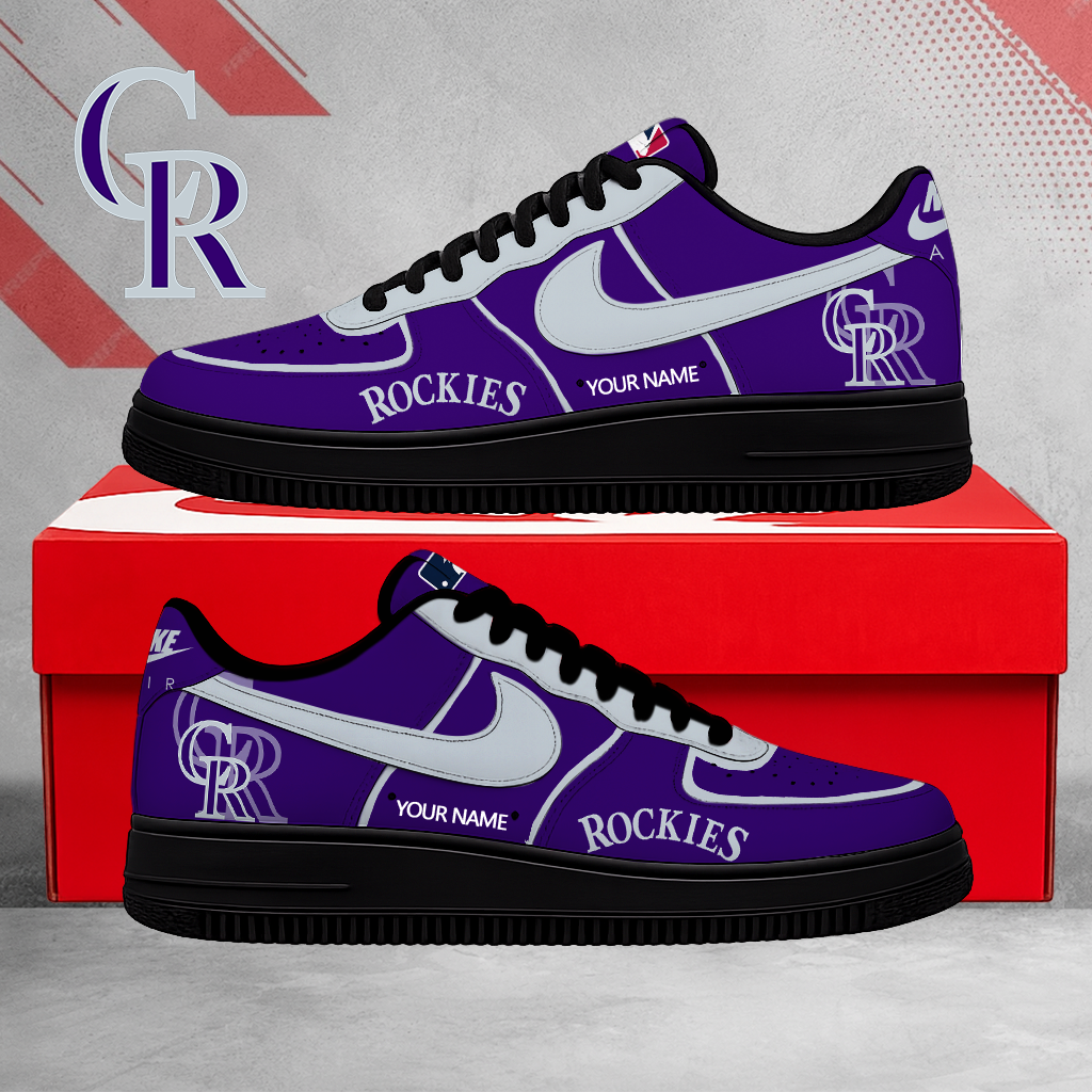 SPECIAL EDITION - NEW CUSTOMIZED MLB30 COR COLORADO ROCKIES AF1 SHOES