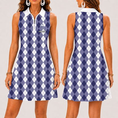 [FLASH SALE] NEW CUSTOMIZED MLB30 COR COLORADO ROCKIES WOMEN'S ZIP SLEEVELESS POLO DRESS