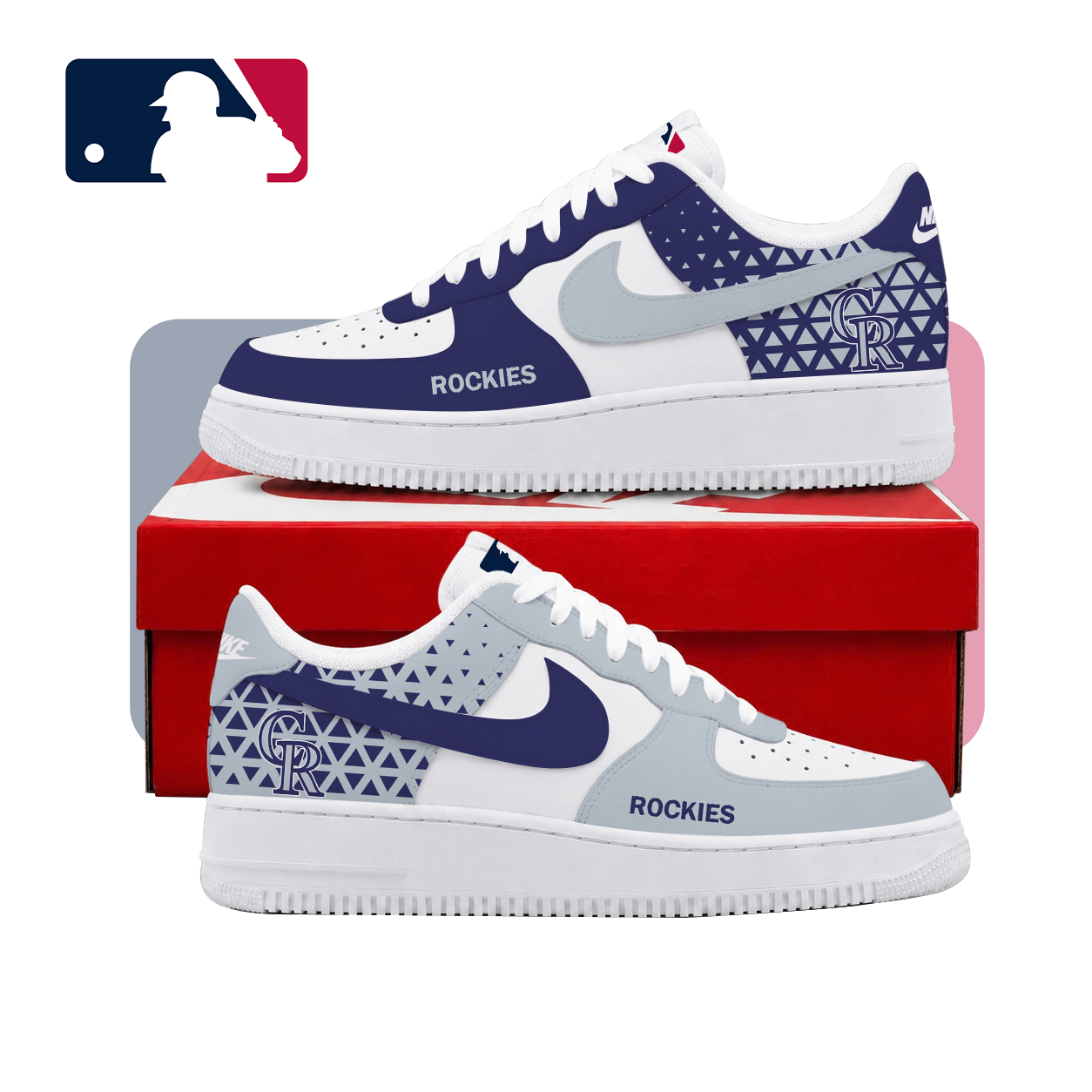 VIRAL EDITION - NEW CUSTOMIZED MLB30 COR COLORADO ROCKIES AF1 SHOES