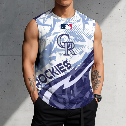 LIMITED EDITION - NEW CUSTOMIZED MLB30 COR COLORADO ROCKIES TANKTOP & GYM SHIRT