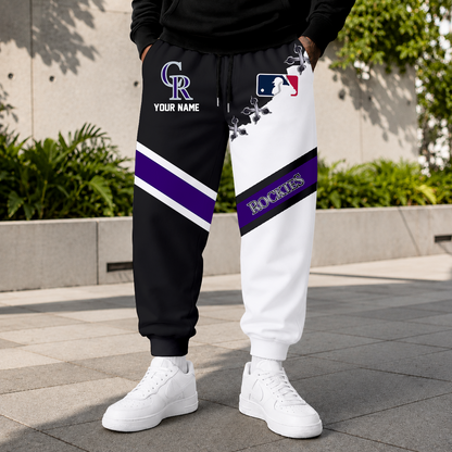 LIMITED EDITION - NEW CUSTOMIZED MLB30 COR COLORADO ROCKIES SWEATPANTS
