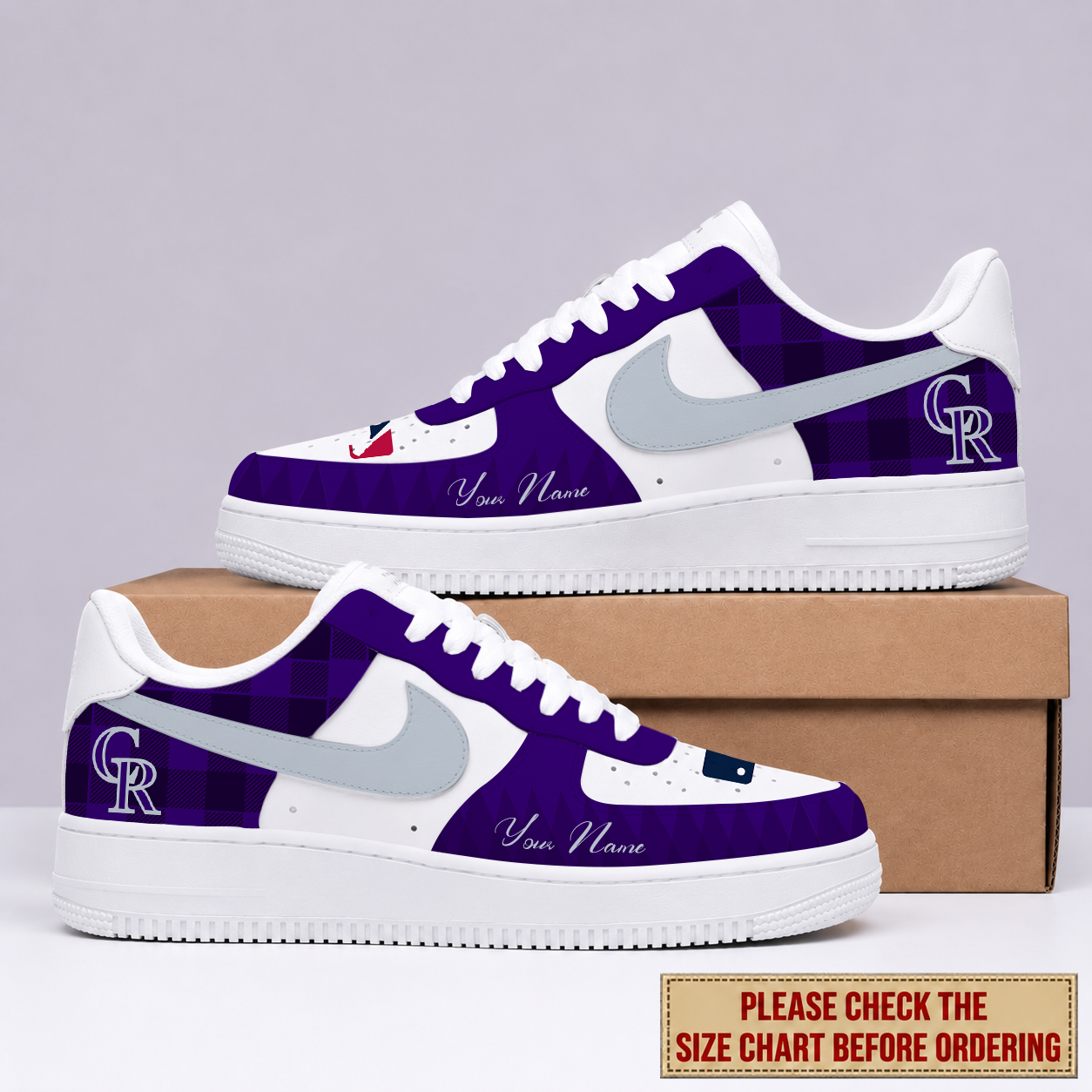 LIMITED EDITION - NEW CUSTOMIZED MLB30 COR COLORADO ROCKIES AF1 SHOES