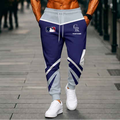 LIMITED EDITION - NEW CUSTOMIZED MLB30 COR COLORADO ROCKIES SWEATPANTS