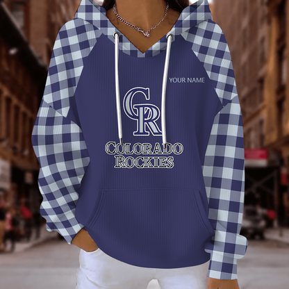 [FLASH SALE] NEW CUSTOMIZED MLB30 COR COLORADO ROCKIES RIBBED HOODIE & SWEATSHIRT