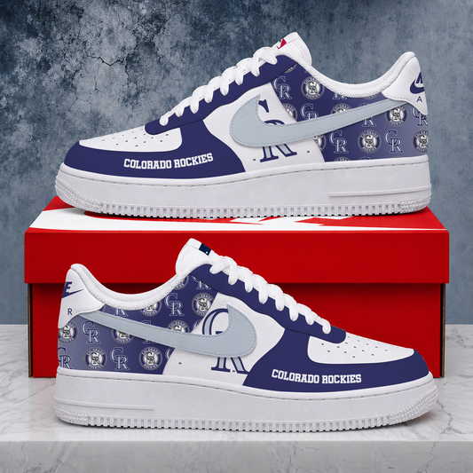 LIMITED EDITION - NEW CUSTOMIZED MLB30 COR COLORADO ROCKIES AF1 SHOES