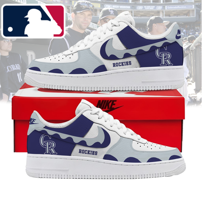 FINAL CLEARANCE - NEW CUSTOMIZED MLB30 COR COLORADO ROCKIES AF1 SHOES
