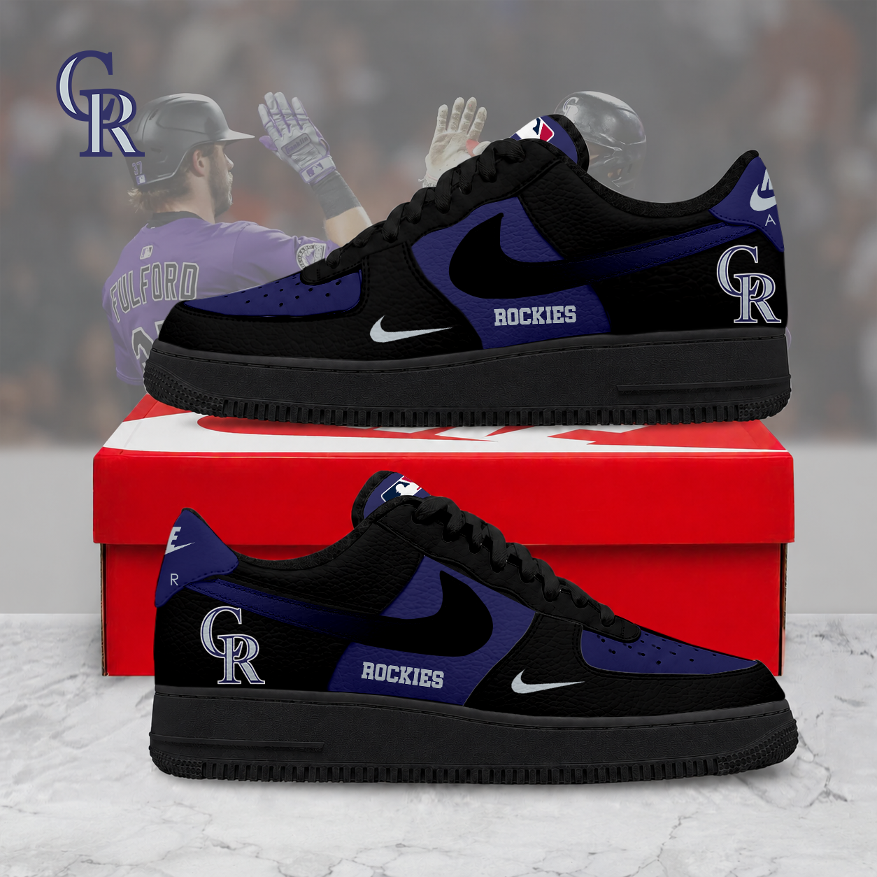 MEGA SALE - NEW CUSTOMIZED MLB30 COR COLORADO ROCKIES AF1 SHOES
