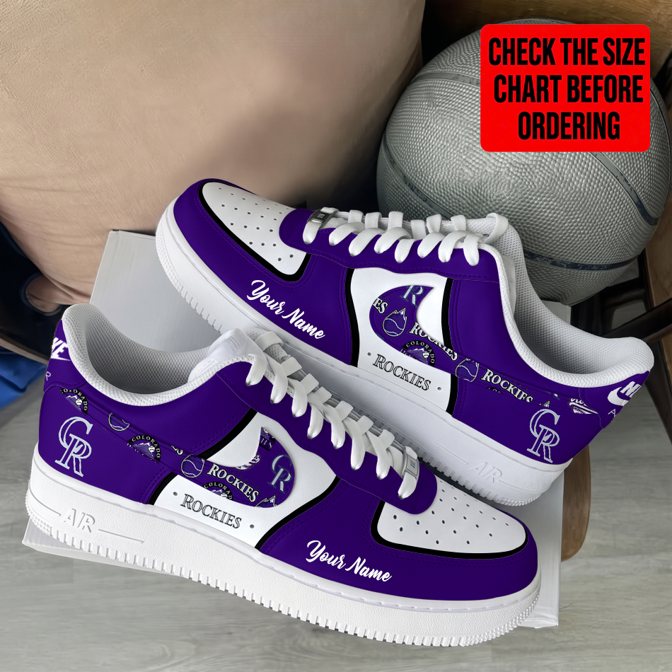 LIMITED EDITION - NEW CUSTOMIZED MLB30 COR COLORADO ROCKIES AF1 SHOES