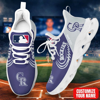 LIMITED EDITION - NEW CUSTOMIZED MLB30 COR COLORADO ROCKIES PREMIUM CLUNKY SNEAKERS