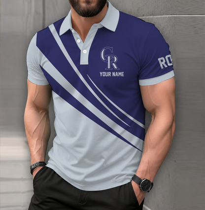 LIMITED EDITION - NEW CUSTOMIZED MLB30 COR COLORADO ROCKIES POLO SHIRT