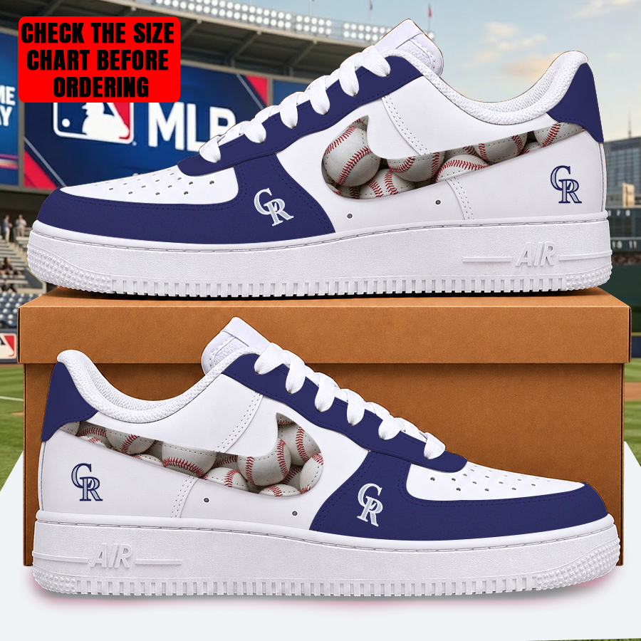 LIMITED EDITION - NEW CUSTOMIZED MLB30 COR COLORADO ROCKIES AF1 SHOES