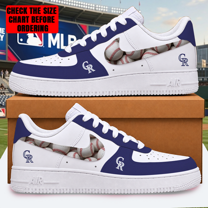 LIMITED EDITION - NEW CUSTOMIZED MLB30 COR COLORADO ROCKIES AF1 SHOES