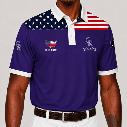 LIMITED EDITION - NEW CUSTOMIZED MLB30 COR COLORADO ROCKIES POLO SHIRT, ZIP POLO SHIRT & T-SHIRTS