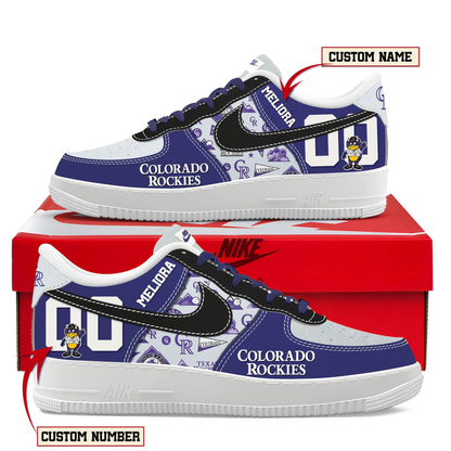 LIMITED EDITION - NEW CUSTOMIZED MLB30 COR COLORADO ROCKIES AF1 SHOES