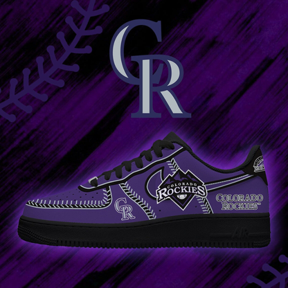 LIMITED EDITION - NEW CUSTOMIZED MLB30 COR COLORADO ROCKIES AF1 SHOES