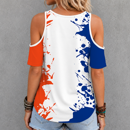 [FAN FAVORITE] NEW CUSTOMIZED NCAA FBS30 FLG FLORIDA GATORS CRISS CROSS V-NECK TOP