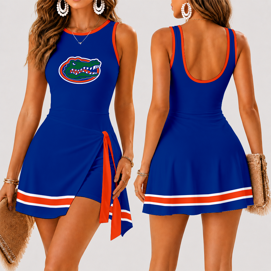 [FAN FAVORITE] NEW CUSTOMIZED NCAA FBS30 FLG FLORIDA GATORS WOMEN'S SUMMER SKORT DRESS