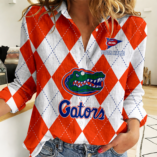 LIMITED DROP - NEW CUSTOMIZED | NCAA FBS30 FLG FL GATORS WOMEN CASUAL SHIRT FOR FAN