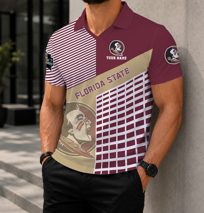 VIRAL EDITION - NEW CUSTOMIZED NCAA CWS30 FLS FLORIDA STATE SEMINOLES POLO SHIRT