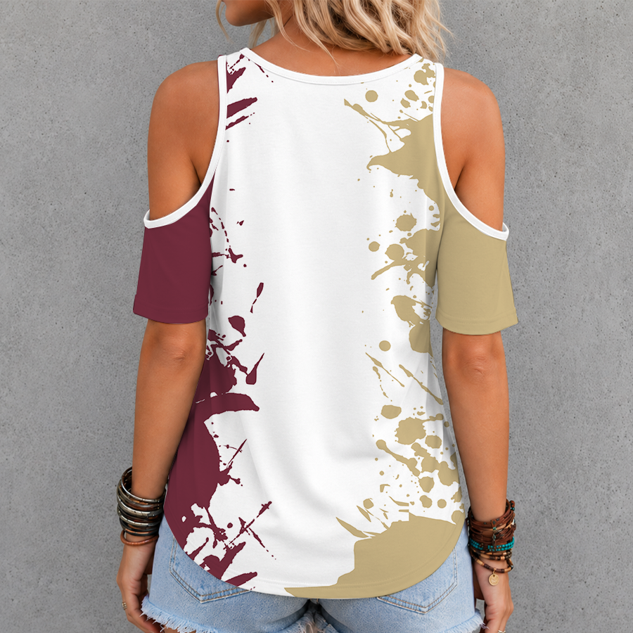 [FAN FAVORITE] NEW CUSTOMIZED NCAA CWS30 FLS FLORIDA STATE SEMINOLES CRISS CROSS V-NECK TOP