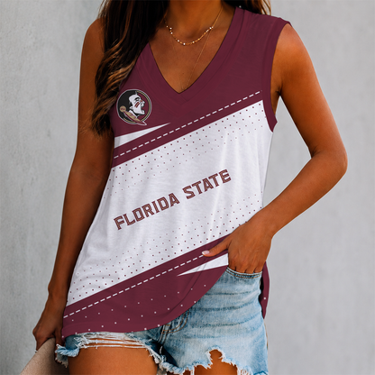 VIRAL EDITION - NEW CUSTOMIZED NCAA CWS30 FLS FLORIDA STATE SEMINOLES WOMEN'S V-NECK TANK TOP