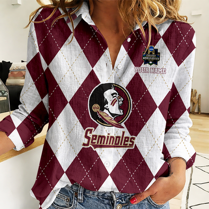 LIMITED DROP - NEW CUSTOMIZED | NCAA CWS30 FLS FL SEMINOLES WOMEN CASUAL SHIRT FOR FAN