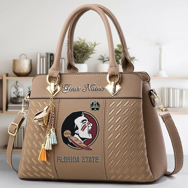 LIMITED EDITION - NEW CUSTOMIZED NCAA CWS30 FLS FLORIDA STATE SEMINOLES ZIP HANDBAG MULTICOLOR