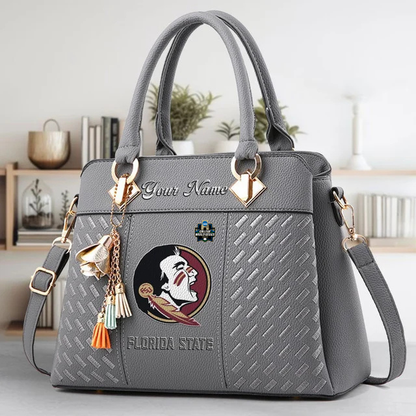 LIMITED EDITION - NEW CUSTOMIZED NCAA CWS30 FLS FLORIDA STATE SEMINOLES ZIP HANDBAG MULTICOLOR