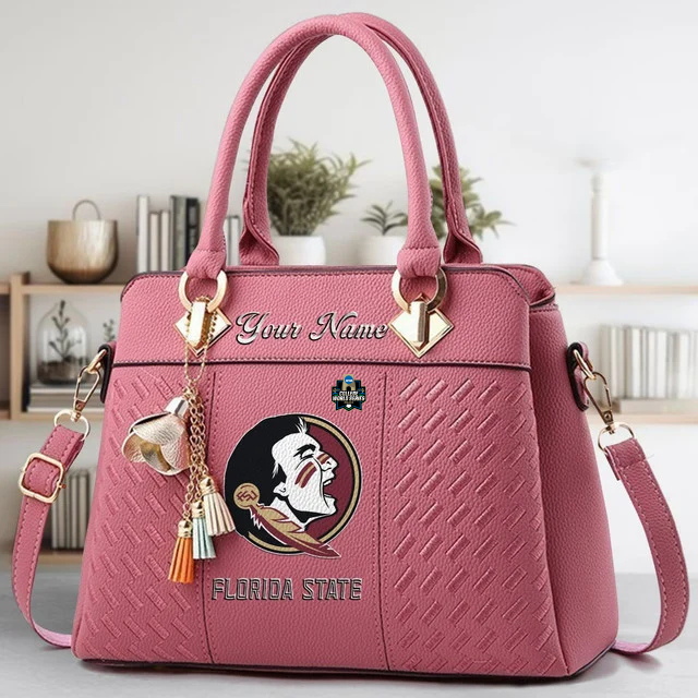 LIMITED EDITION - NEW CUSTOMIZED NCAA CWS30 FLS FLORIDA STATE SEMINOLES ZIP HANDBAG MULTICOLOR
