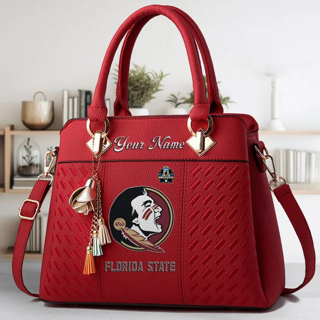 LIMITED EDITION - NEW CUSTOMIZED NCAA CWS30 FLS FLORIDA STATE SEMINOLES ZIP HANDBAG MULTICOLOR