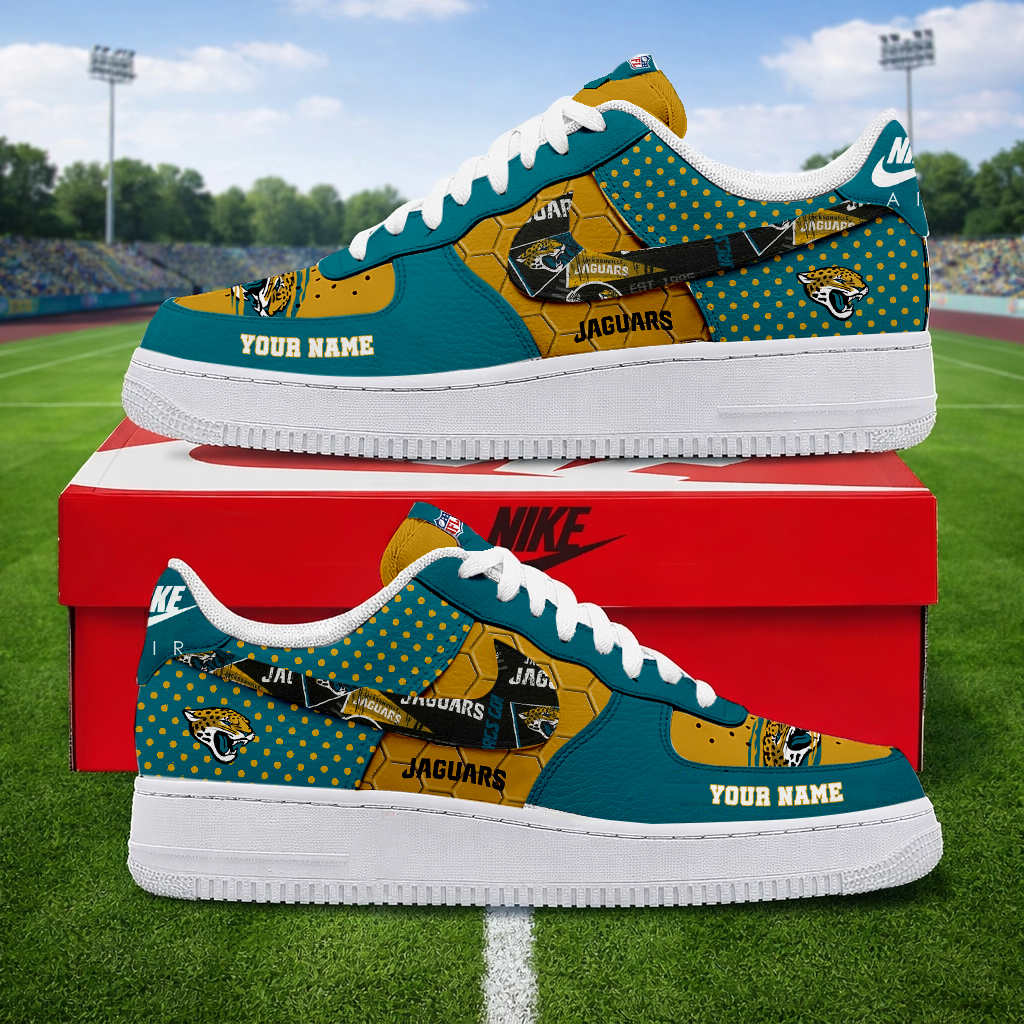 LIMITED EDITION - NEW CUSTOMIZED NFL30 JSJ JACKSONVILLE JAGUARS AF1 SNEAKERS