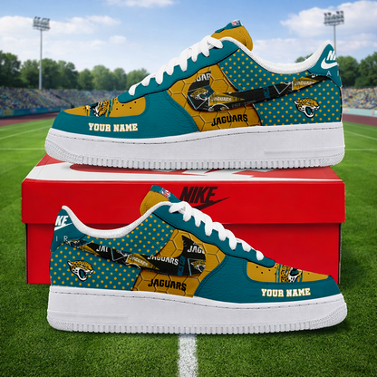 LIMITED EDITION - NEW CUSTOMIZED NFL30 JSJ JACKSONVILLE JAGUARS AF1 SNEAKERS