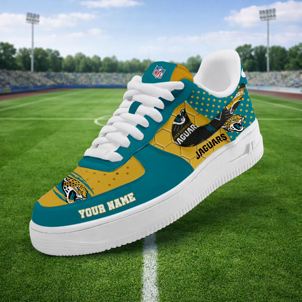 LIMITED EDITION - NEW CUSTOMIZED NFL30 JSJ JACKSONVILLE JAGUARS AF1 SNEAKERS
