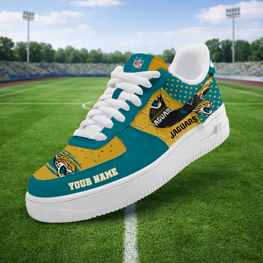 LIMITED EDITION - NEW CUSTOMIZED NFL30 JSJ JACKSONVILLE JAGUARS AF1 SNEAKERS