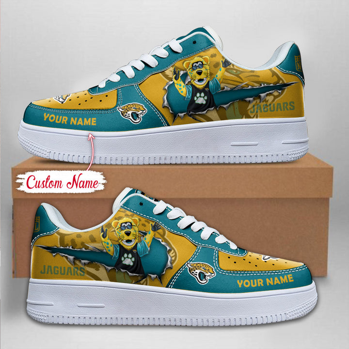 LIMITED EDITION - NEW CUSTOMIZED NFL30 JSJ JACKSONVILLE JAGUARS AF1 SNEAKERS