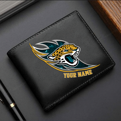 LIMITED EDITION - NEW CUSTOMIZED NFL30 JSJ JACKSONVILLE JAGUARS LEATHER WALLET