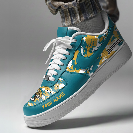 LIMITED EDITION - NEW CUSTOMIZED NFL30 JSJ JACKSONVILLE JAGUARS AF1 SNEAKERS