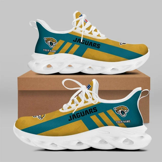 LIMITED EDITION - NEW CUSTOMIZED NFL30 JSJ JACKSONVILLE JAGUARS UNISEX MAX SOUL SHOES