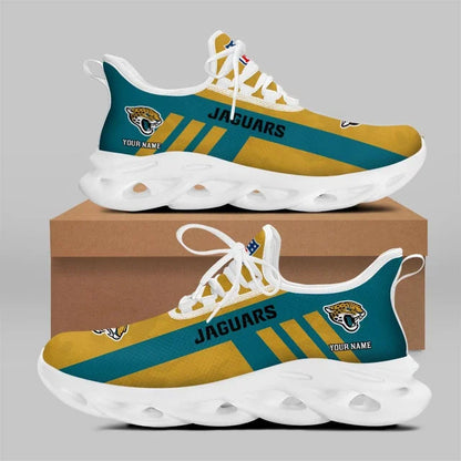 LIMITED EDITION - NEW CUSTOMIZED NFL30 JSJ JACKSONVILLE JAGUARS UNISEX MAX SOUL SHOES