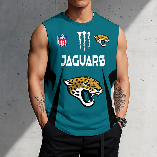 LIMITED EDITION - NEW CUSTOMIZED NFL30 JSJ JACKSONVILLE JAGUARS MEN'S GYM SHIRT