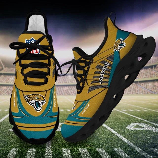 LIMITED EDITION - NEW CUSTOMIZED NFL30 JSJ JACKSONVILLE JAGUARS UNISEX MAX SOUL SHOES