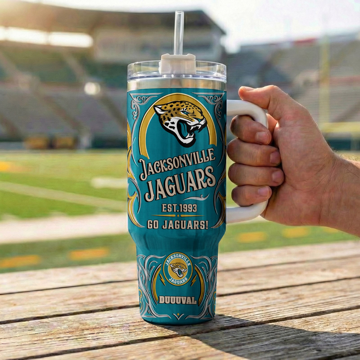 LIMITED EDITION - NEW CUSTOMIZED NFL30 JSJ JACKSONVILLE JAGUARS 40OZ TUMBLER