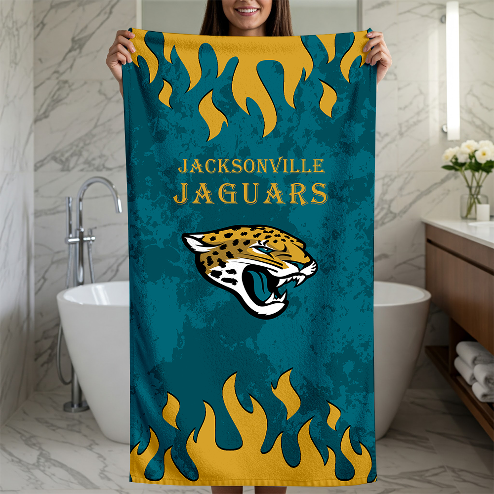 LIMITED EDITION - NEW CUSTOMIZED NFL30 JSJ JACKSONVILLE JAGUARS BEACH TOWEL FOR FAN